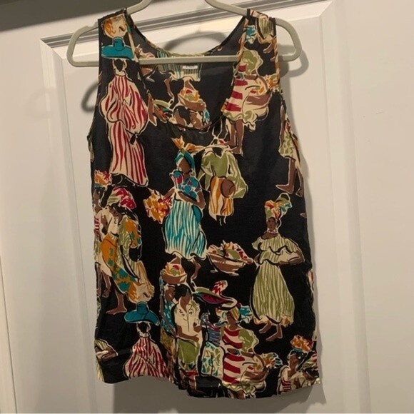Nancy Heller tank top graphic ladies tank size L rayon blend - Picture 1 of 3